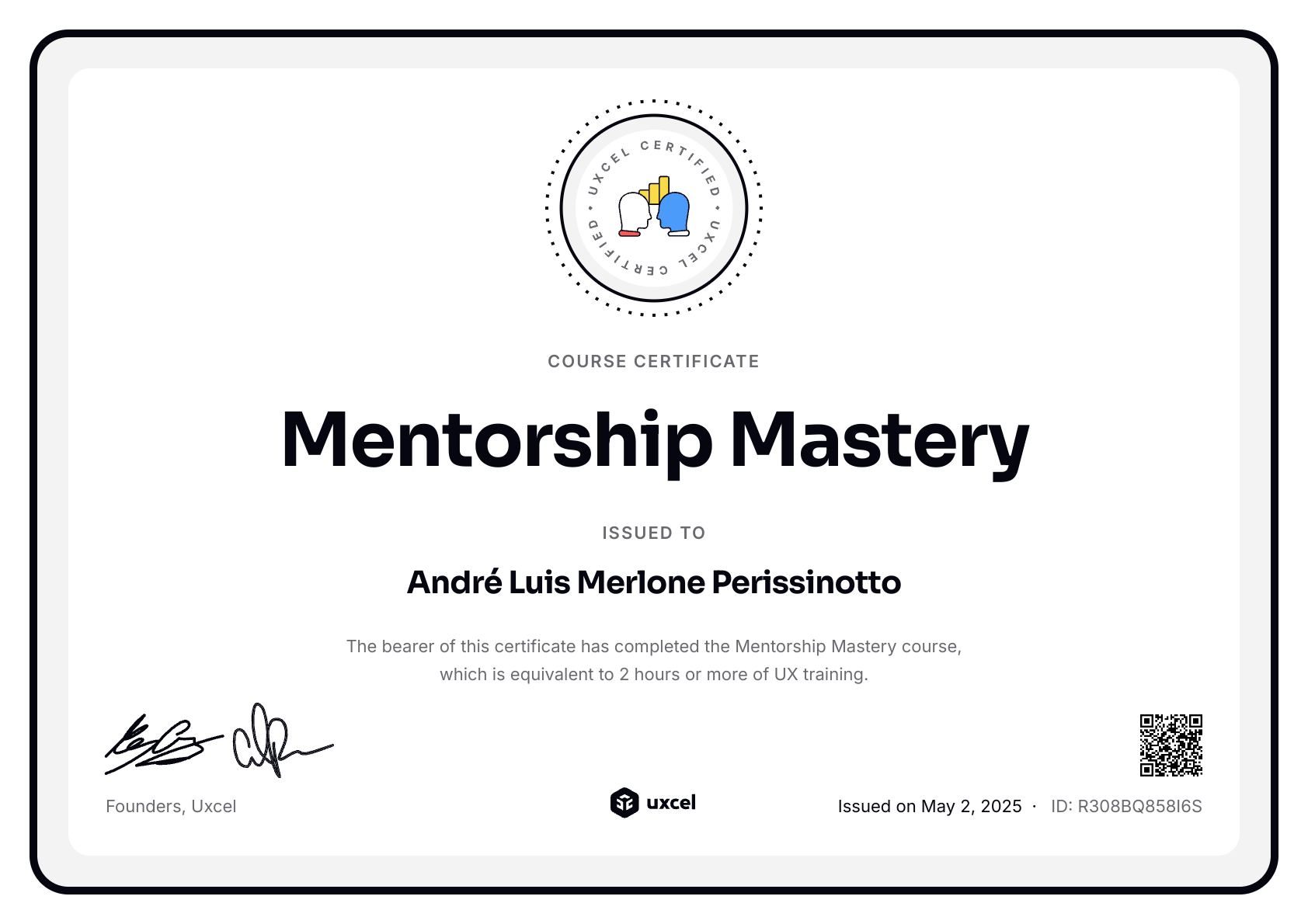 André Luis Merlone Perissinotto's certificate